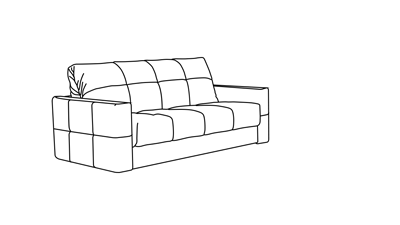 система трансформации дивана: аккордеон