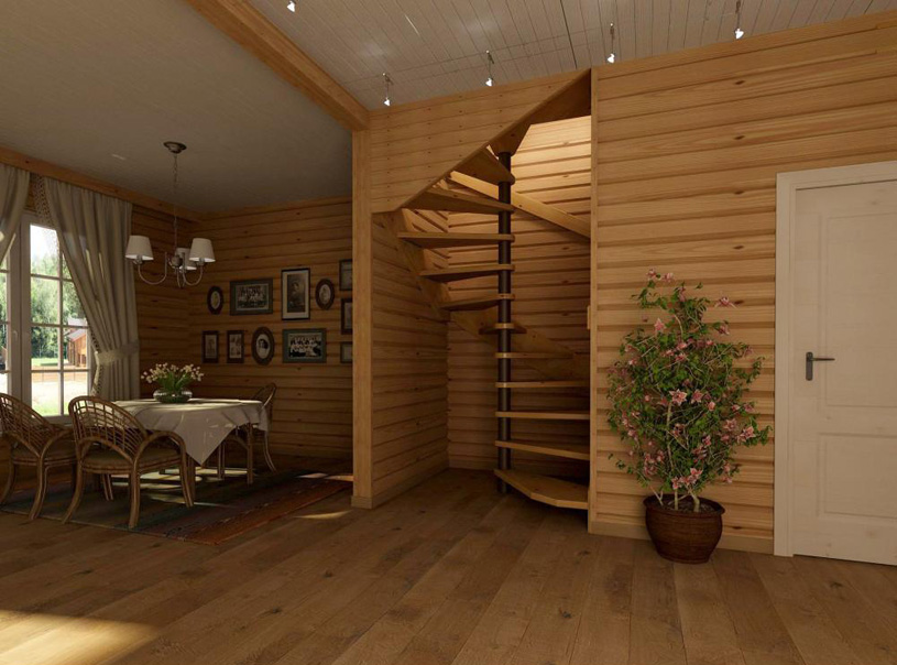 Лестница Prosto деревянная на 270 гр. Производство Лестницы-просто.ру