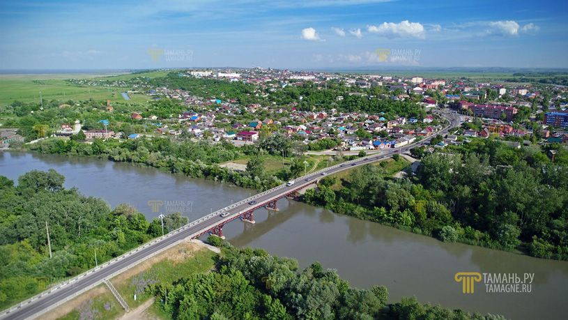 Темрюк, вид на мост через Кубань и правобережье, Тамань.ру, Фото Александра Коврика