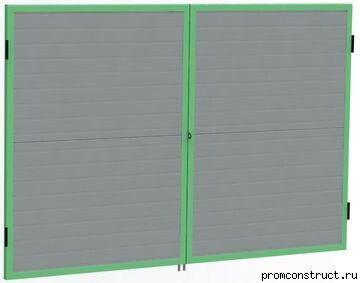 Ворота промышленные распашные из сэндвич-панелей для пожарного депо