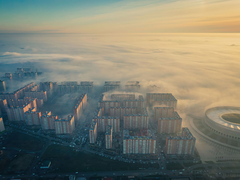 Панорама Краснодара. Футбольный стадион «Краснодар Арена»