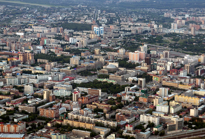 Новосибирск, панорма сверху. Википедия, Alex Polezhaev, CC BY 2.0